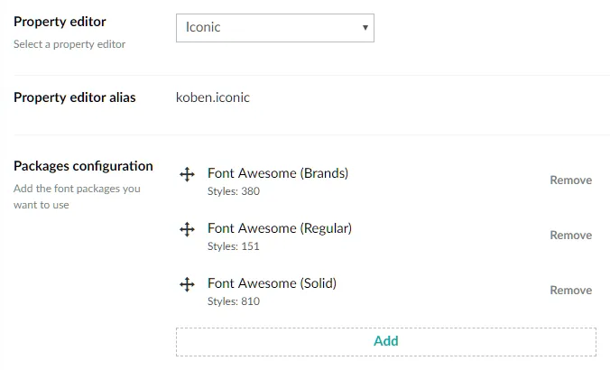 Iconic configuration for Font Awesome 5